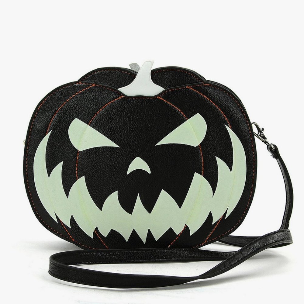 Glow in the Dark Jack O Lantern Crossbody Purse - Halloween Pumpkin Bag
